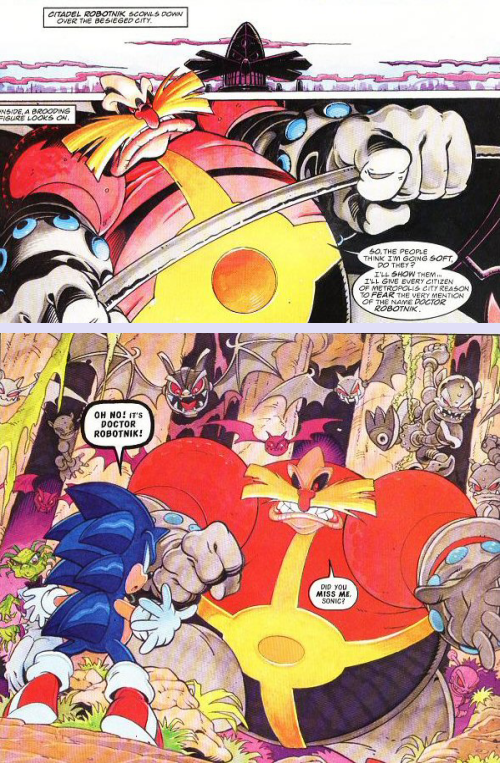 Two images of the Egmont Fleetway Robotnik - although based on the wacky Adventures of Sonic the Hedgehog, he's clearly more imposing