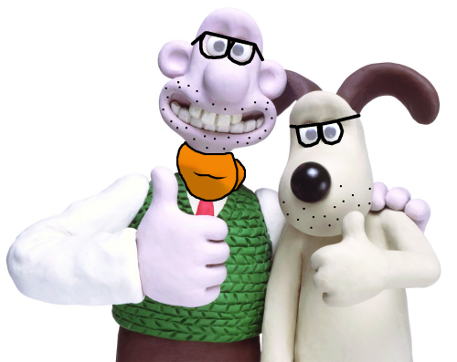 Hipster Wallace and Gromit.