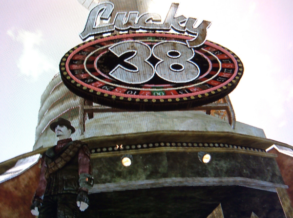 Max stood outside the Lucky 38 Casino.