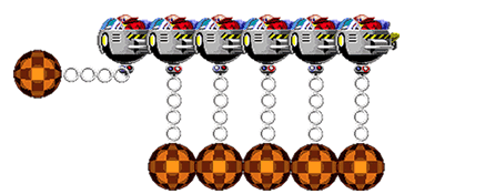 An animated .gif of a line of Robotnik wrecking balls, hitting each other like a perpetual motion machine.