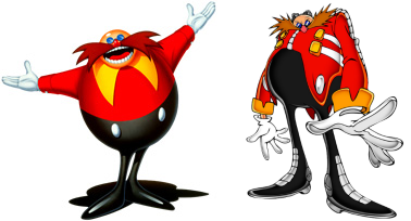 Images of Robotnik before and after redesign
