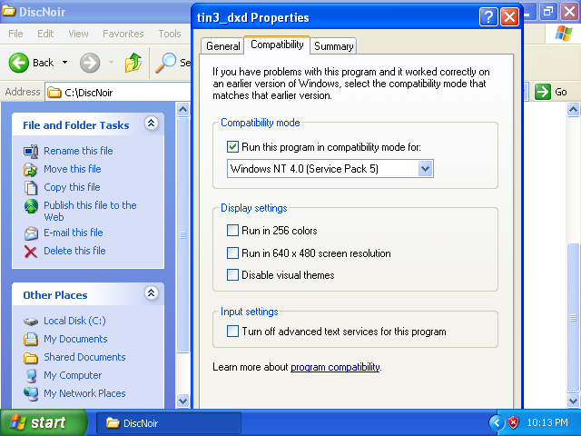 XP display settings