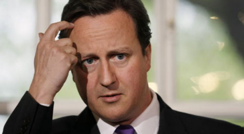 David Cameron looking confused.